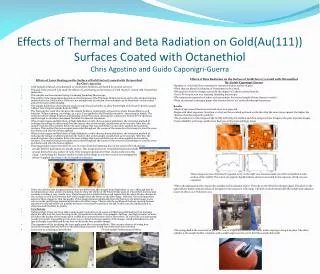 Effects of Laser Heating on the Surface of Gold(Au(111)) coated with Octanethiol