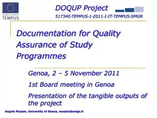 DOQUP Project 517340?TEMPUS?1?2011?1?IT?TEMPUS?SMGR