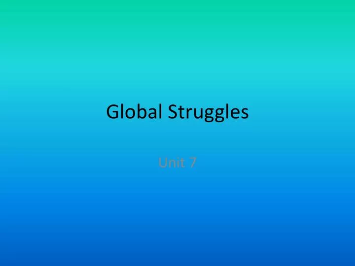 global struggles