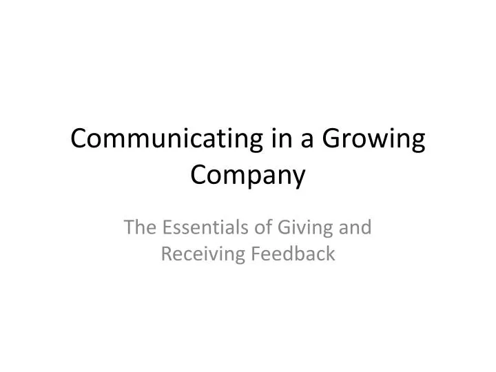 communicating in a growing company