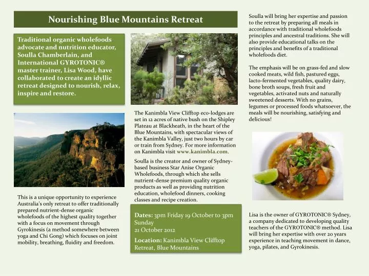 nourishing blue mountains retreat