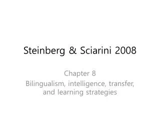 Steinberg &amp; Sciarini 2008
