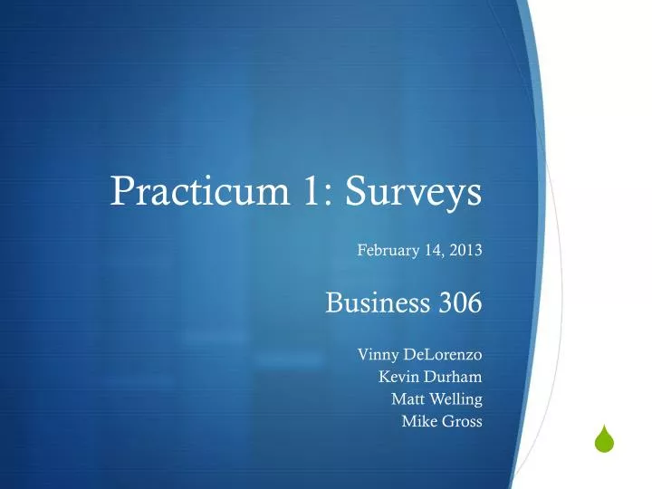 practicum 1 surveys