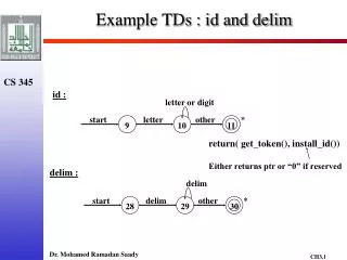 Example TDs : id and delim