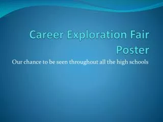 Career Exploration Fair Poster