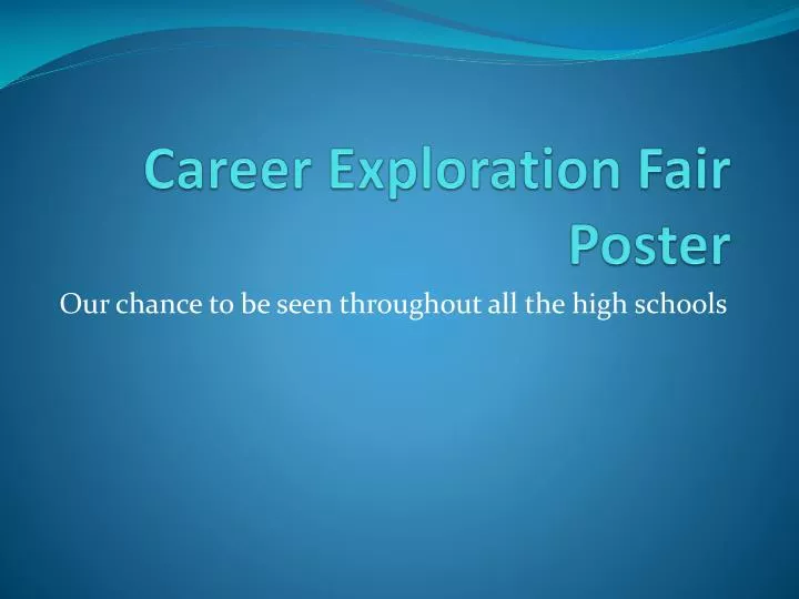 career exploration fair poster