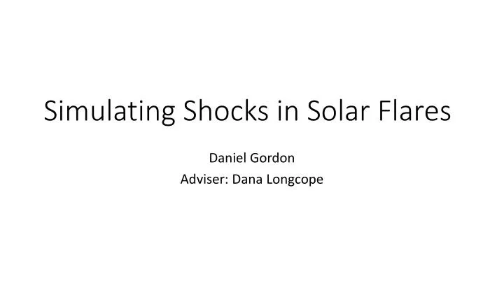 simulating shocks in solar flares