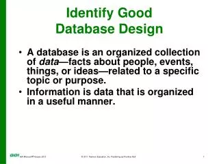 Identify Good Database Design