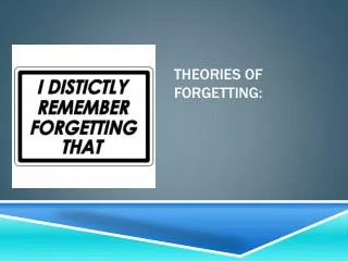 theories of forgetting: