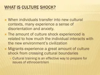 What is culture shock?
