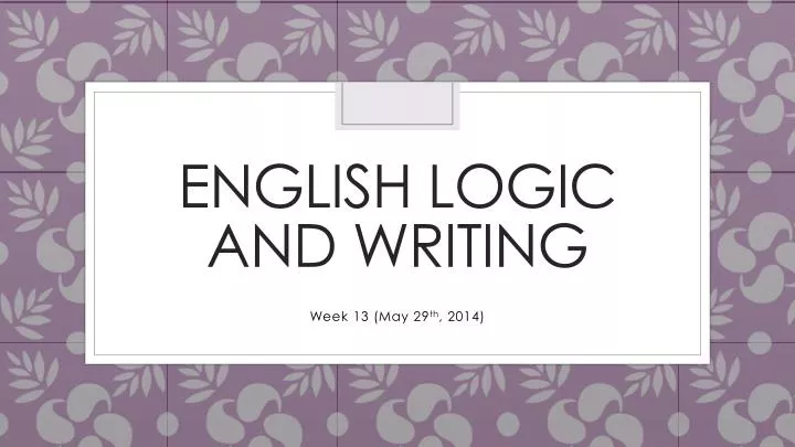 english logic and writing