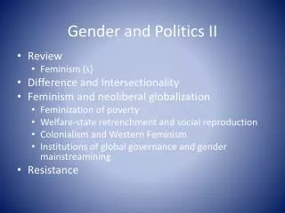 Gender and Politics II