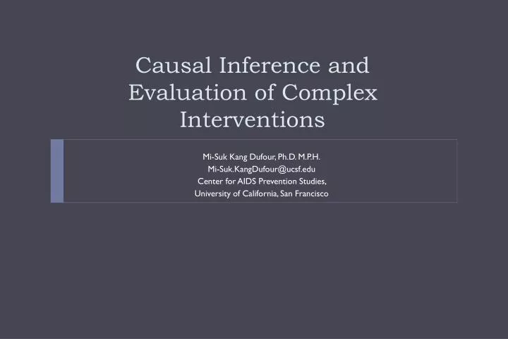 causal inference and evaluation of complex interventions