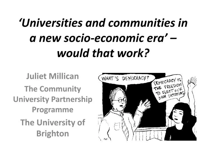 universities and communities in a new socio economic era would that work