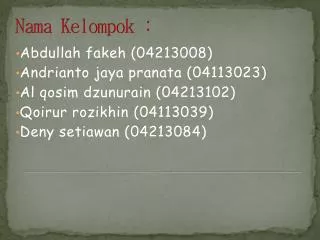nama kelompok