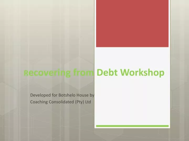 r ecovering from debt workshop