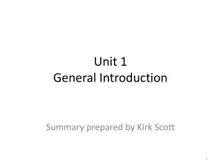 Unit 1 General Introduction