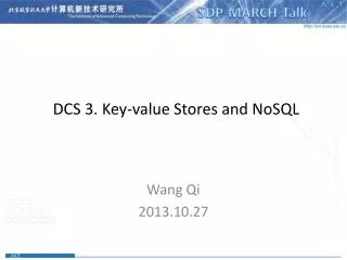 DCS 3. Key-value Stores and NoSQL