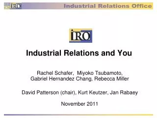 Industrial Relations and You