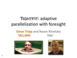 Tightfit : adaptive parallelization with foresight