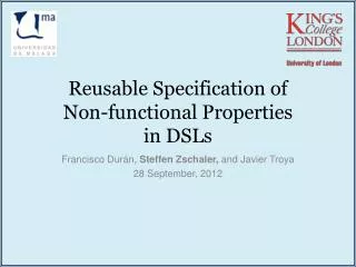 Reusable Specification of Non-functional Properties in DSLs