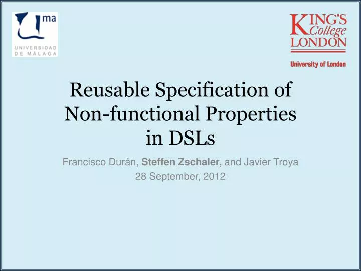 reusable specification of non functional properties in dsls