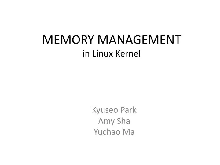 memory management in linux kernel