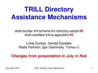 TRILL Directory Assistance Mechanisms