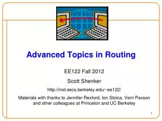 Advanced Topics in Routing
