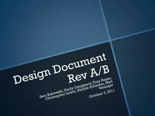 Design Document Rev A/B