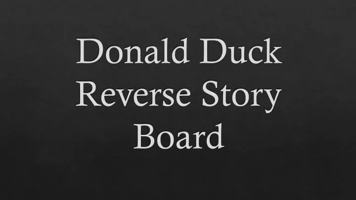 donald duck reverse story board