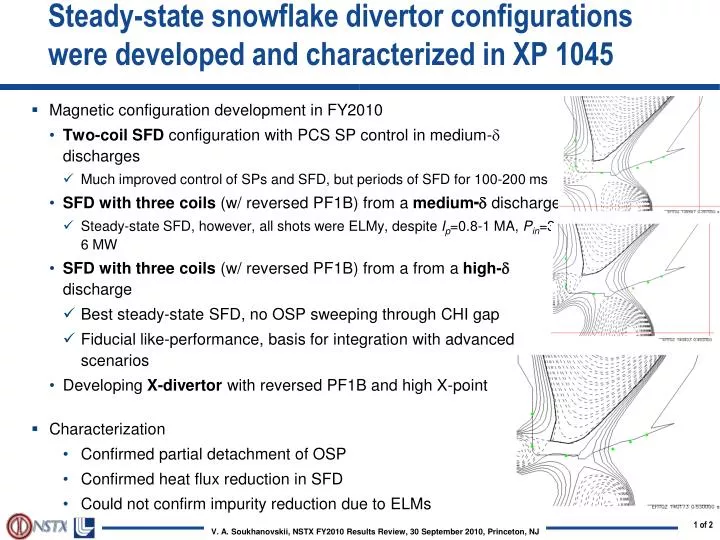 steady state snowflake divertor configurations were developed and characterized in xp 1045