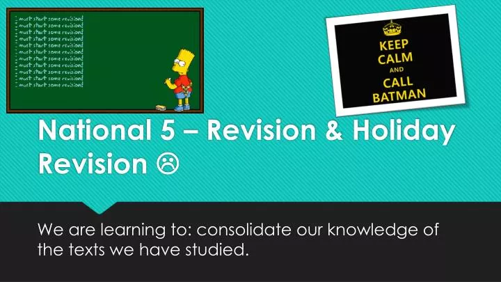 national 5 revision holiday revision
