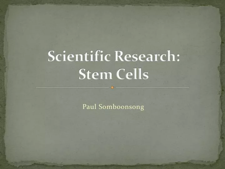 scientific research stem cells