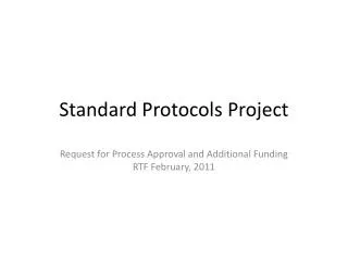 Standard Protocols Project