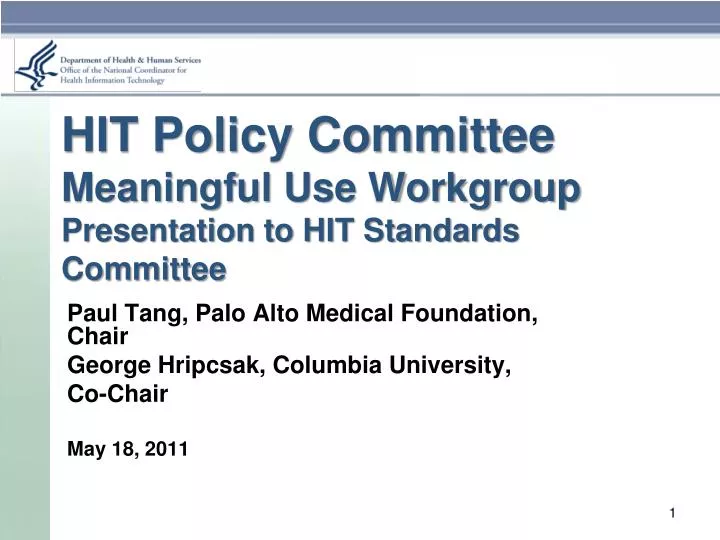 hit policy committee meaningful use workgroup presentation to hit standards committee