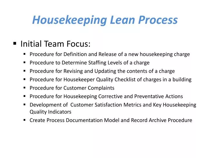 housekeeping lean process