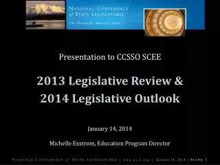 Presentation to CCSSO SCEE