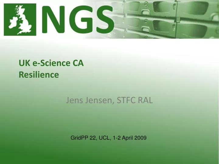 uk e science ca resilience