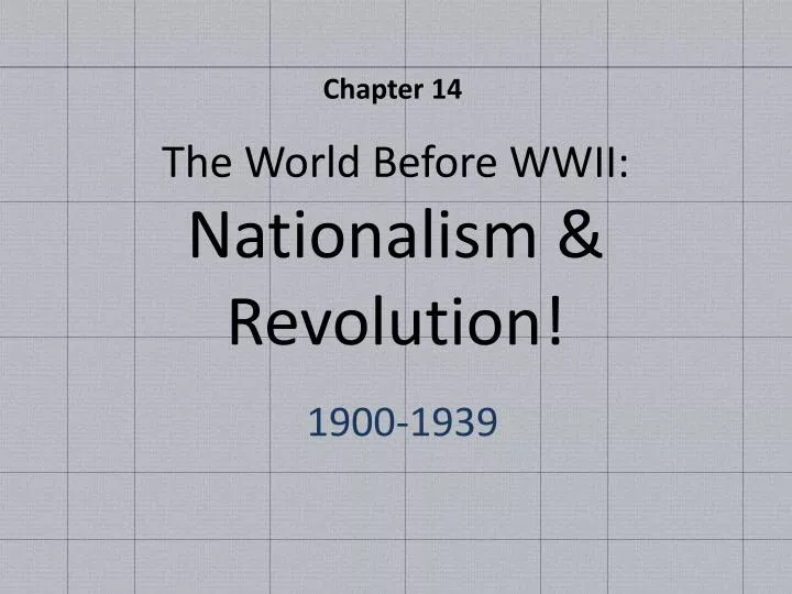 the world before wwii nationalism revolution