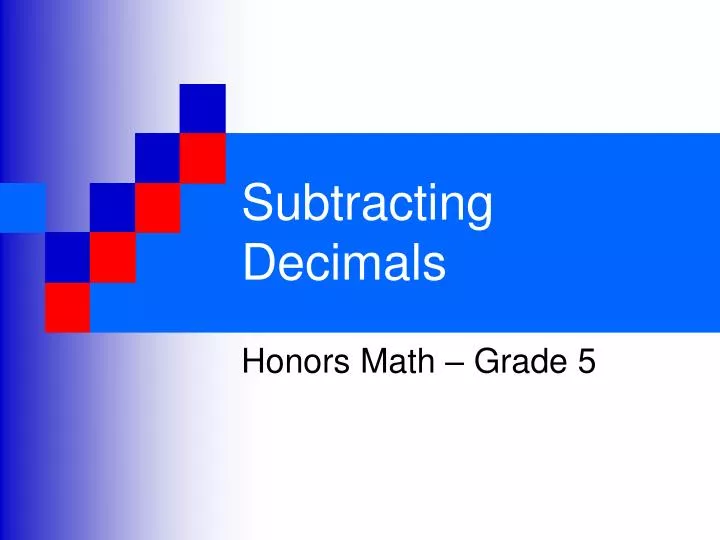 subtracting decimals