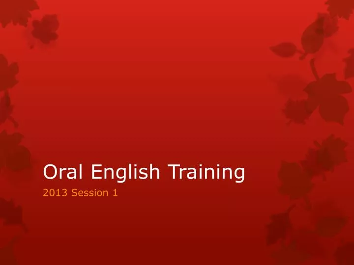 oral english training