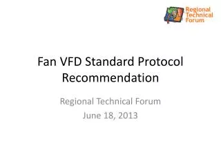 Fan VFD Standard Protocol Recommendation