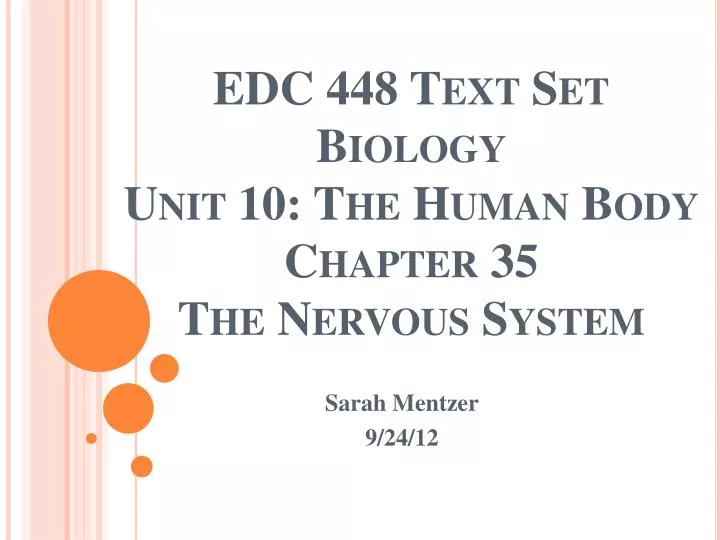 edc 448 text set biology unit 10 the human body chapter 35 the nervous system