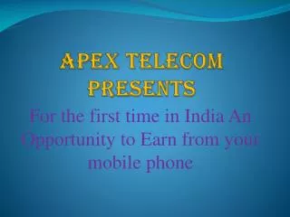 Apex Telecom Presents