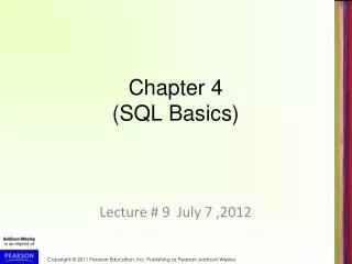 Chapter 4 (SQL Basics)