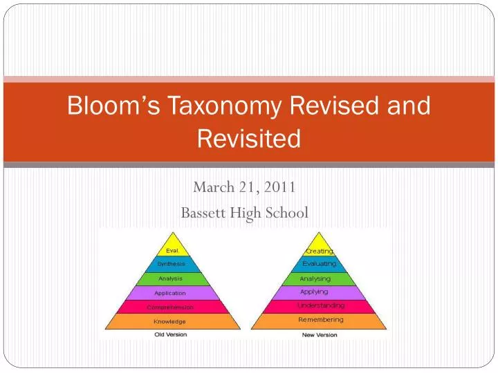 bloom s taxonomy revised and revisited