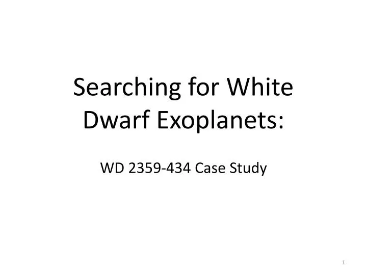 searching for white dwarf exoplanets