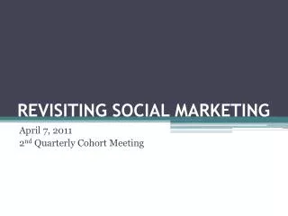 revisiting social marketing