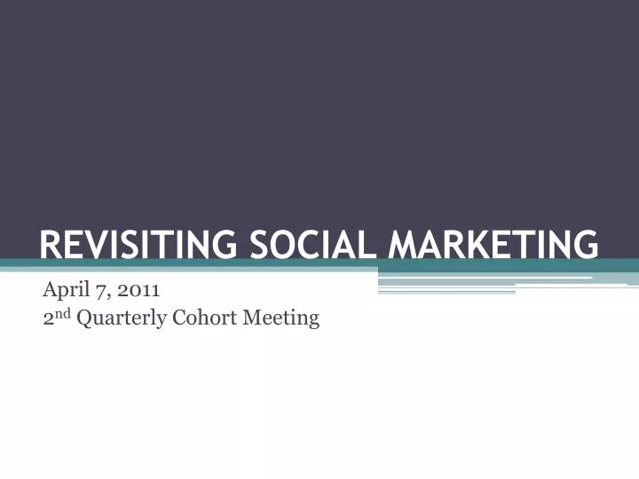 revisiting social marketing